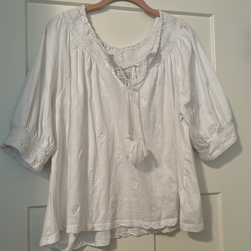 Lucky Brand shirt white cotton size L